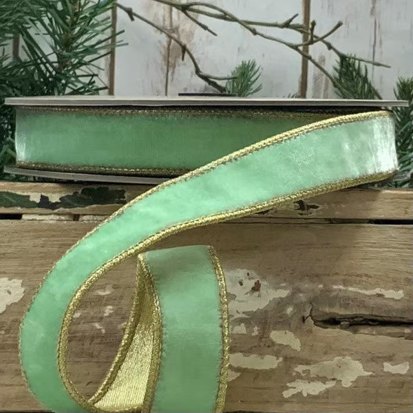 1" x 10yds VP Lush Velvet Gold Back, Mint