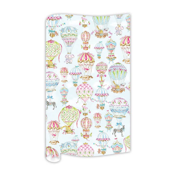 Handpainted Hot Air Balloons with Animals Wrapping Paper