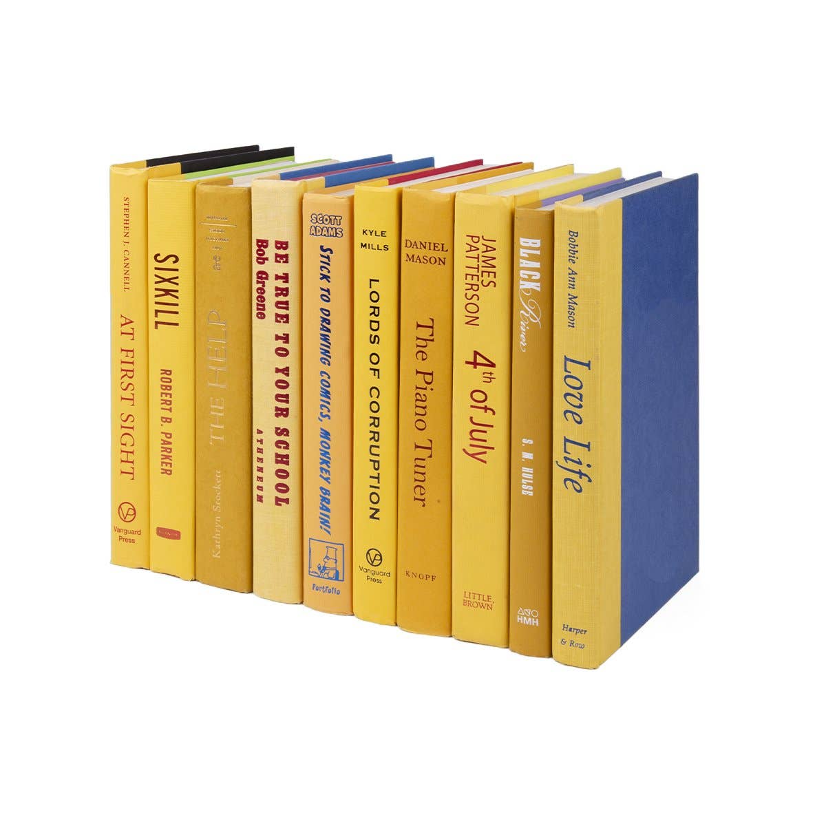 Yellow books by the foot for decor