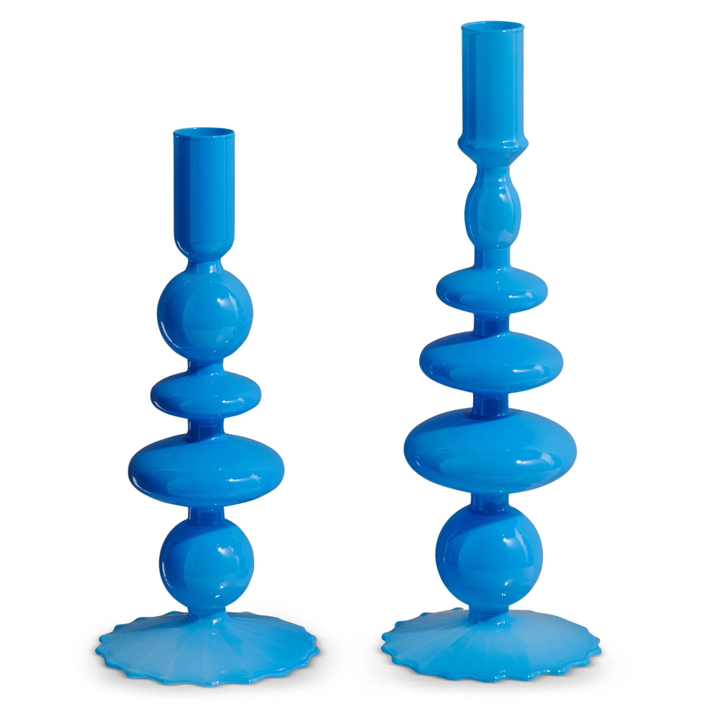 8" Blue Candlesticks
