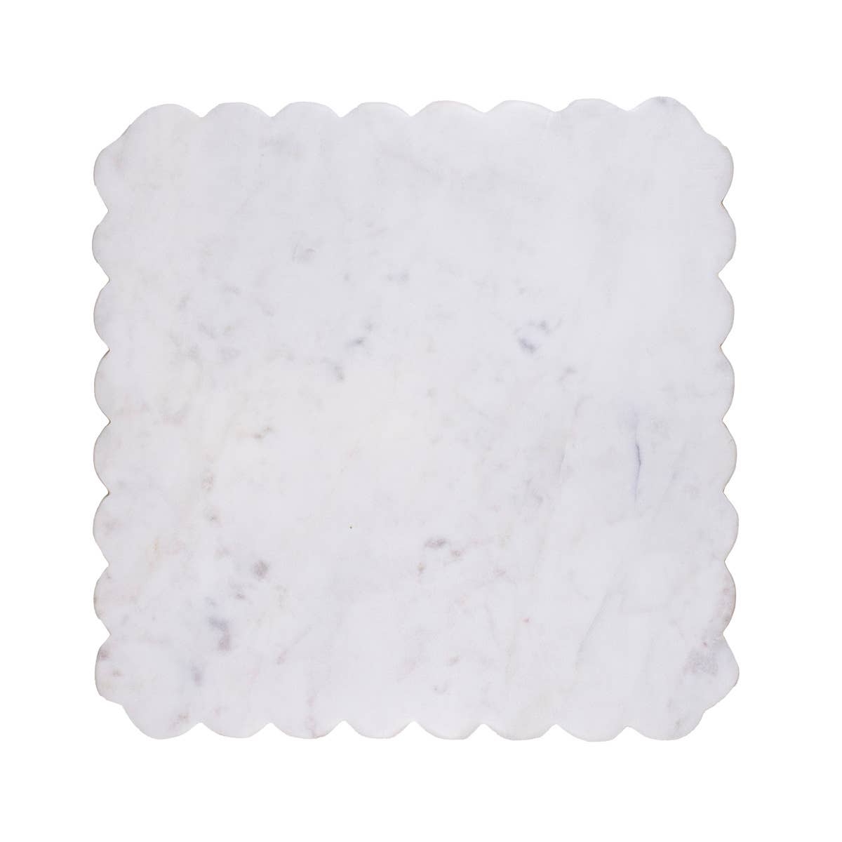 Scalloped Marble Serving Board White 11x11