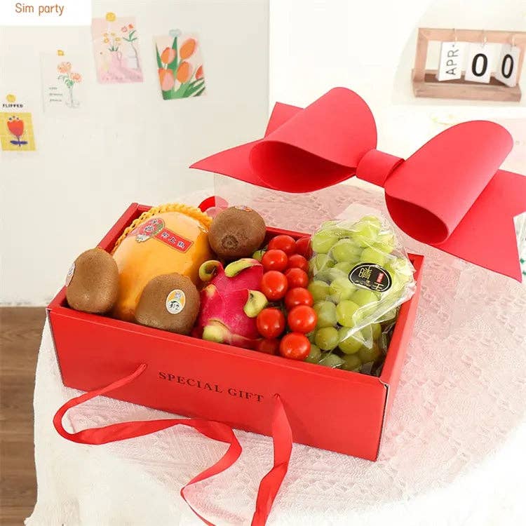 Big Bow Rectangle Flower Box with Clear Lid