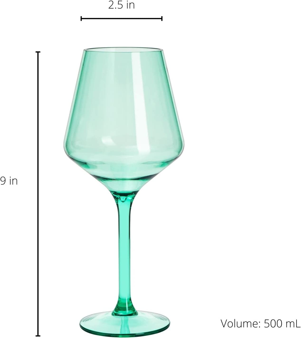 Unbreakable Yellow Stemmed Acrylic Wine Glasses set of 2