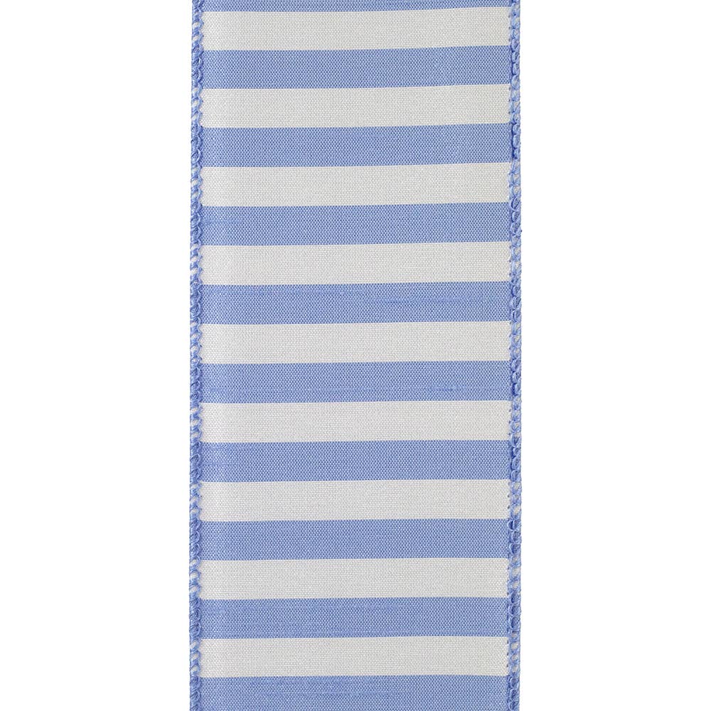 Cabana Stripe Dupioni Wired Edge, Iris, 2-1/2 In, 10 Yards