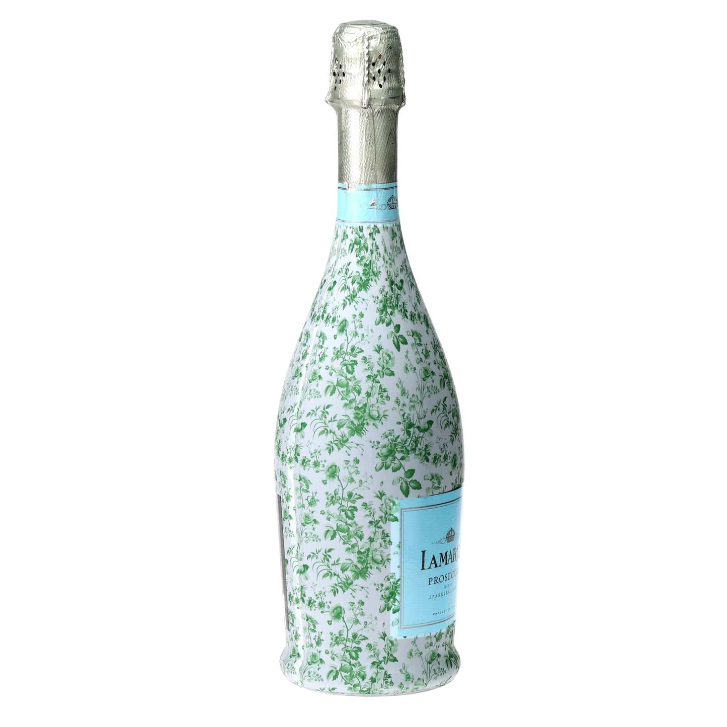 Grandmillennial Green Floral Prosecco Bottle Wrap