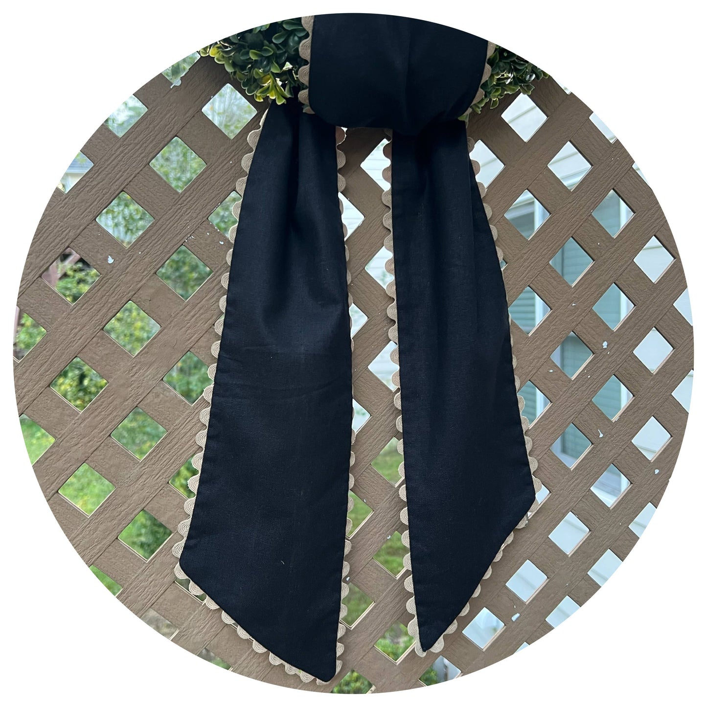 Custom Linen Sashes with Trim