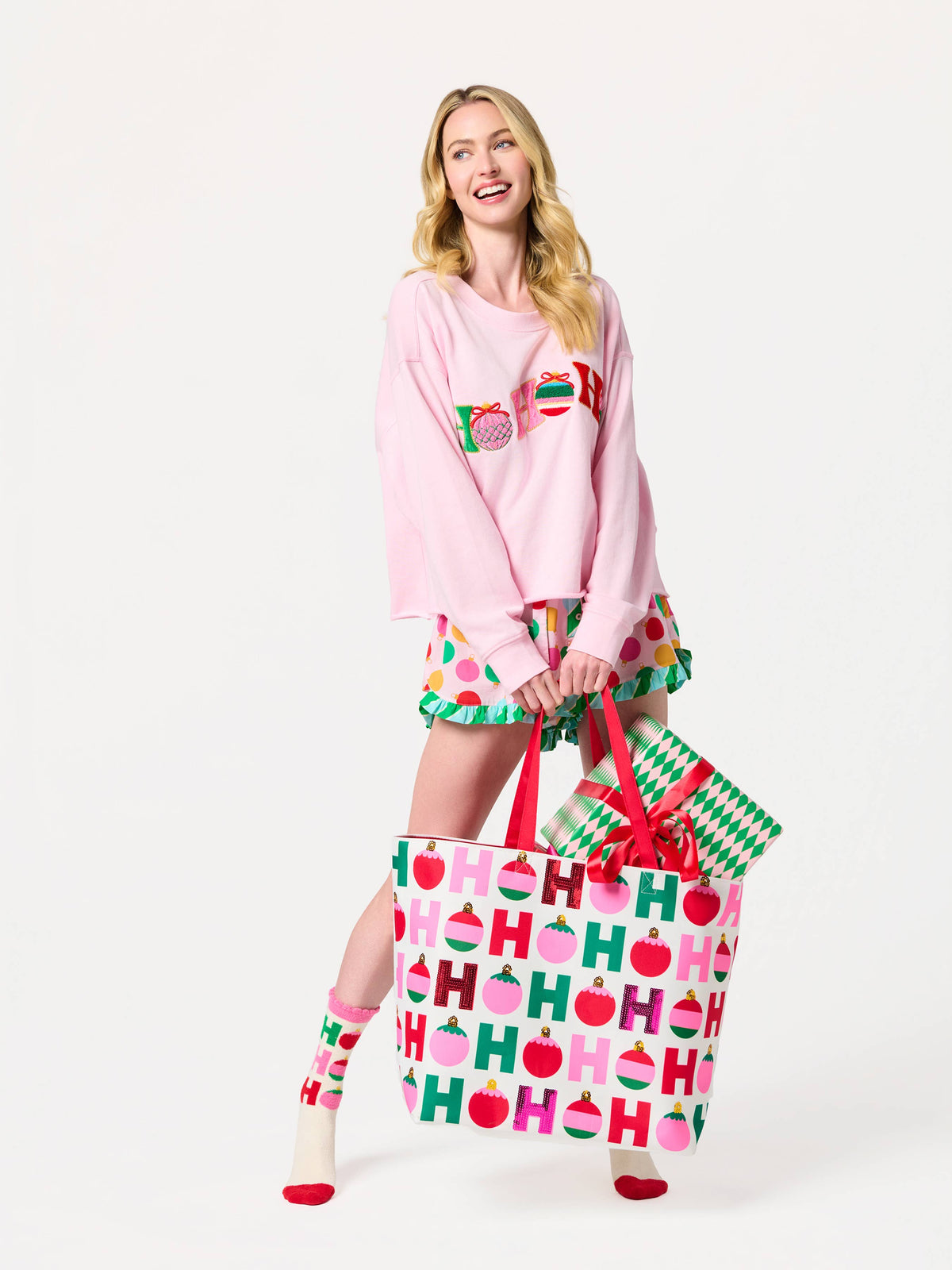 "HO HO HO" GIFTING TOTE, MULTI