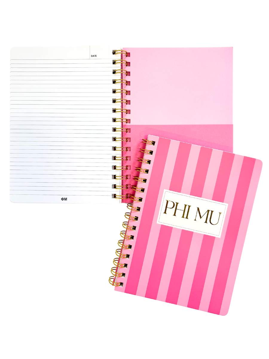 Phi Mu Stripe Sorority Notebook