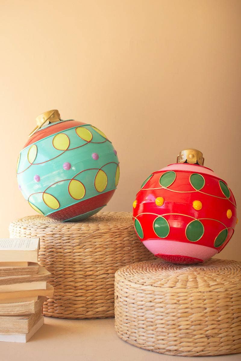 LARGE COLORFUL CHRISTMAS BALL ORNAMENT