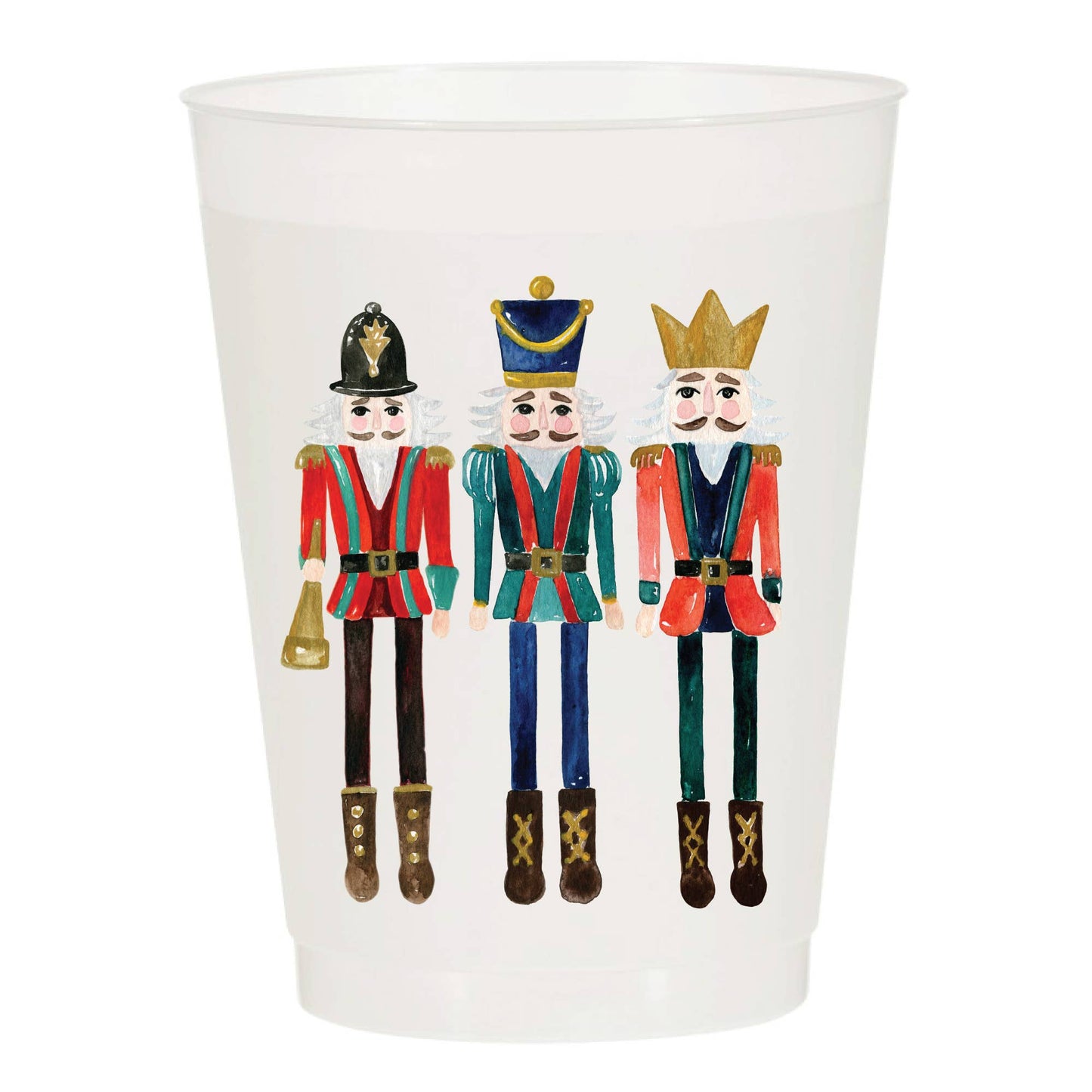Nutcrackers Bell Frosted Cups - Christmas