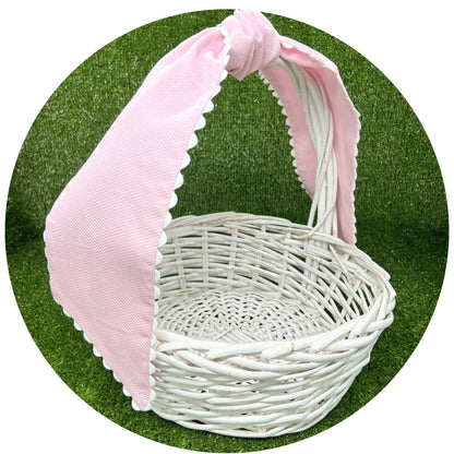 Pink Cotton Pique Sash with Trim