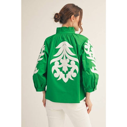Baroque applique detail top
