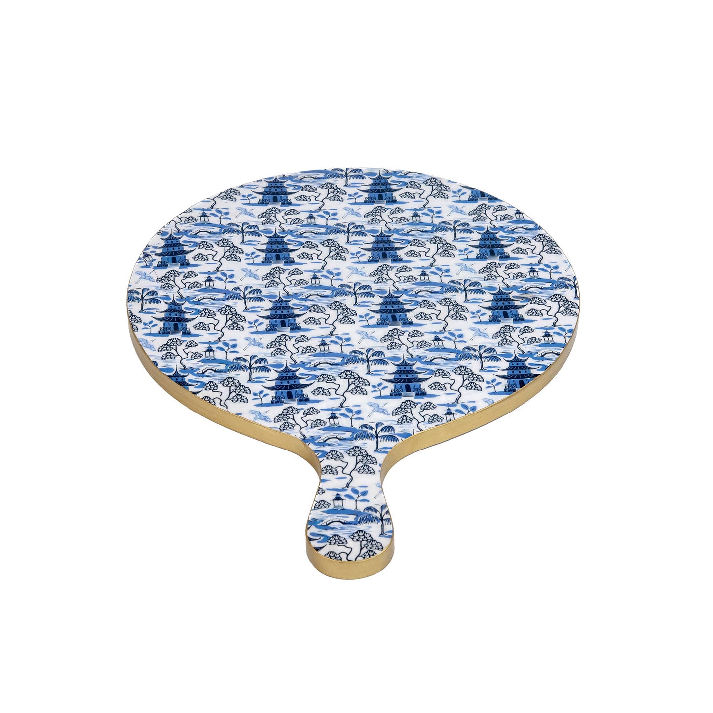 Kyoto Pagoda Charcuterie Board - White & Blue - Large