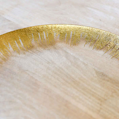 Naples Glass Platter   Clear/Gold   14.25x1x14.25