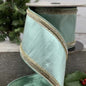 4" x 5yds Faux Metallic Dupioni Crystal Side Trim, Celadon