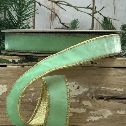 1" x 10yds VP Lush Velvet Gold Back, Mint