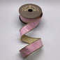 1.5" x 10yds slub dupion metallic gold back, light pink