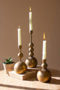 ANTIQUE BRASS TAPER CANDLE HOLDER