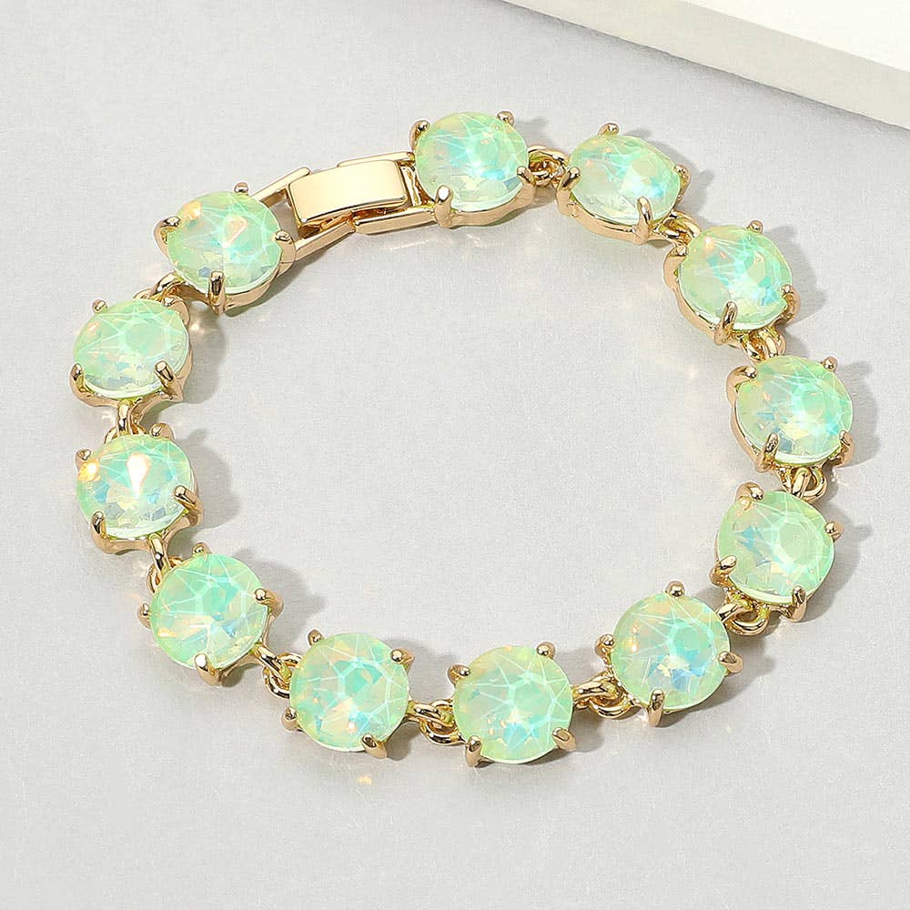 American USA Round Stone Link Evening Bracelet