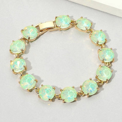 American USA Round Stone Link Evening Bracelet