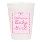 Welcome Baby Girl Frosted Cups- Baby