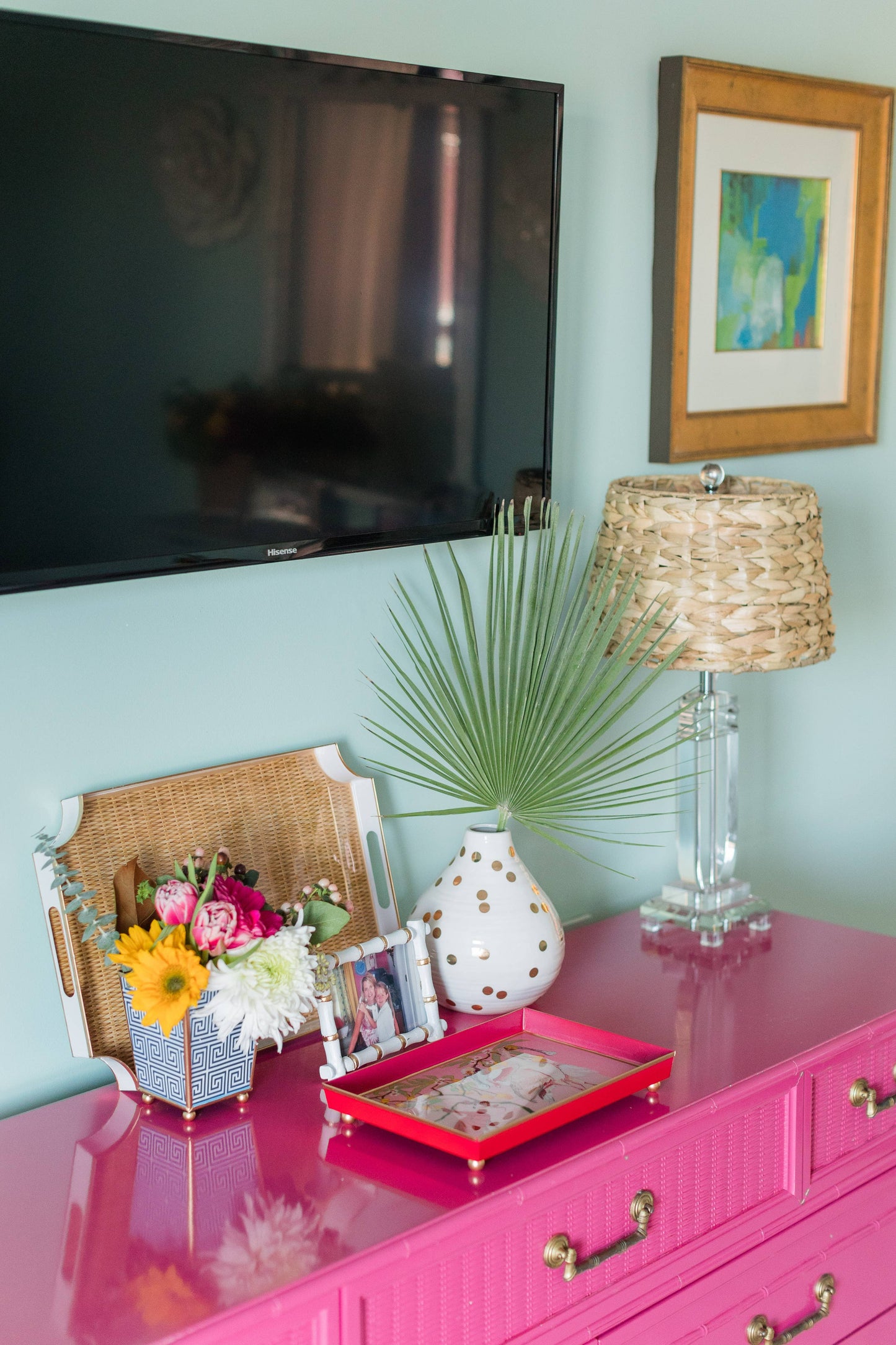 Rattan Enameled Jaye Tray