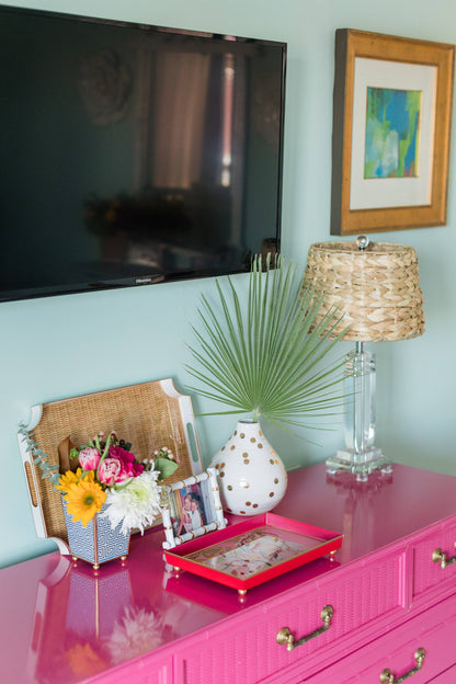 Rattan Enameled Jaye Tray