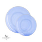 Round Transparent Bartenura Blue  • Gold Plastic Plates | 10