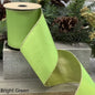 4" x 10yds Taffeta Gold Back, Green