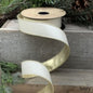 1" x 10yds Royal Taffeta Gold Back, Off White