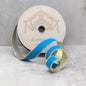 1.5" x 25yds Velvet Metallic Gold Back, Pacific Blue