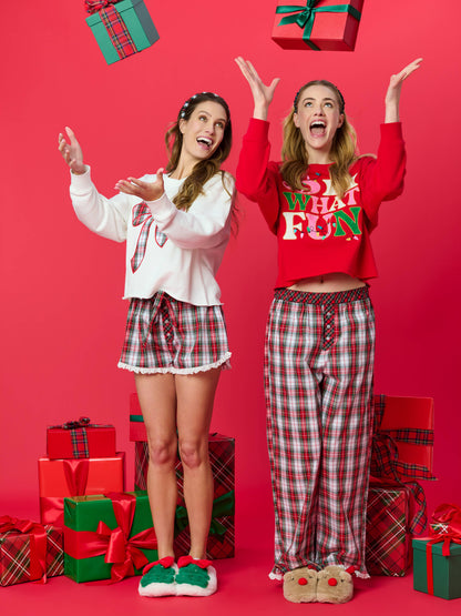 TARTAN BOXER SHORTS, RED