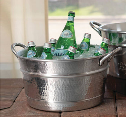 Hammered Beverage Tub with Handles