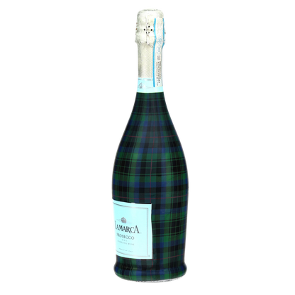 Blue & Green Christmas Tartan Prosecco Bottle Wrap