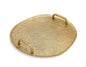 Gold Hammered Round 15.7" Tray With Handles