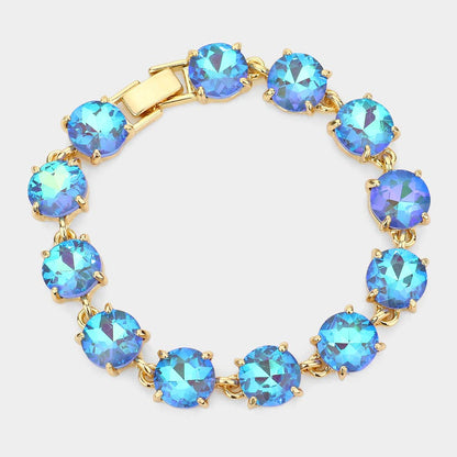 American USA Round Stone Link Evening Bracelet