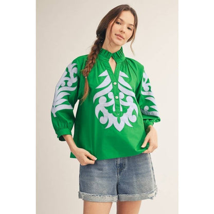 Baroque applique detail top
