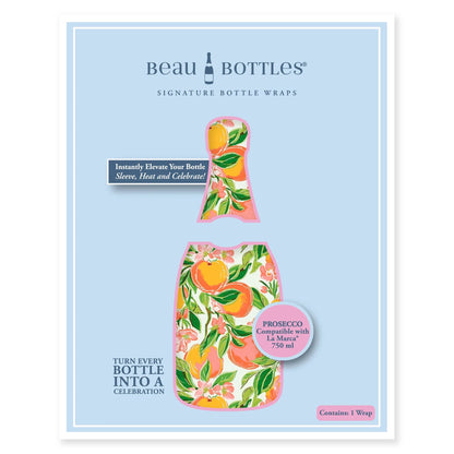 Peach Blossom Grove Prosecco Bottle Wrap