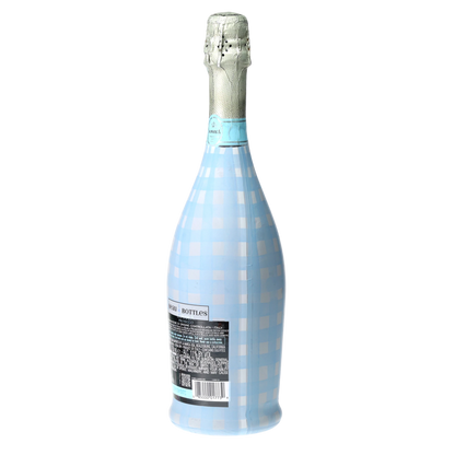 Powder Blue Picnic Gingham Prosecco Bottle Wrap