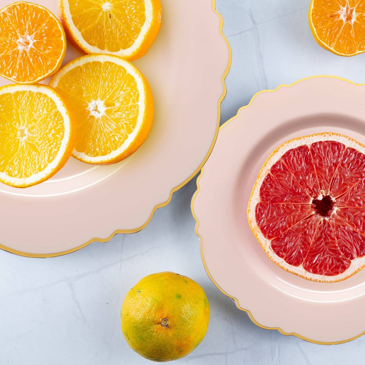 Pink with Gold Rim Plastic Dinnerware Value Set - 20 Sets