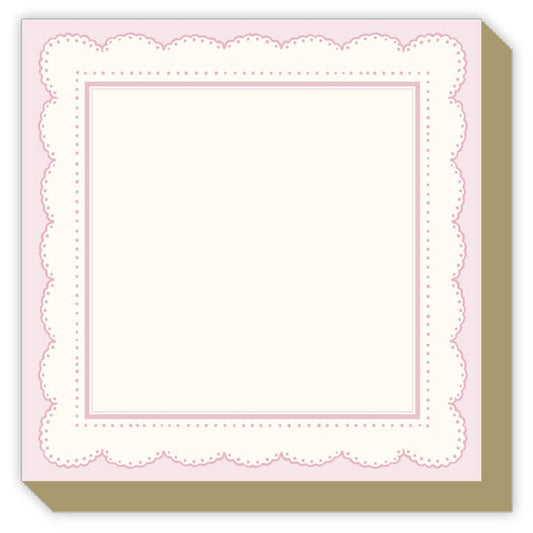 Blush Scallop Border Luxe Notepad