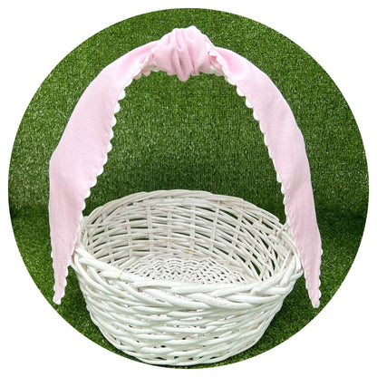 Pink Cotton Pique Sash with Trim
