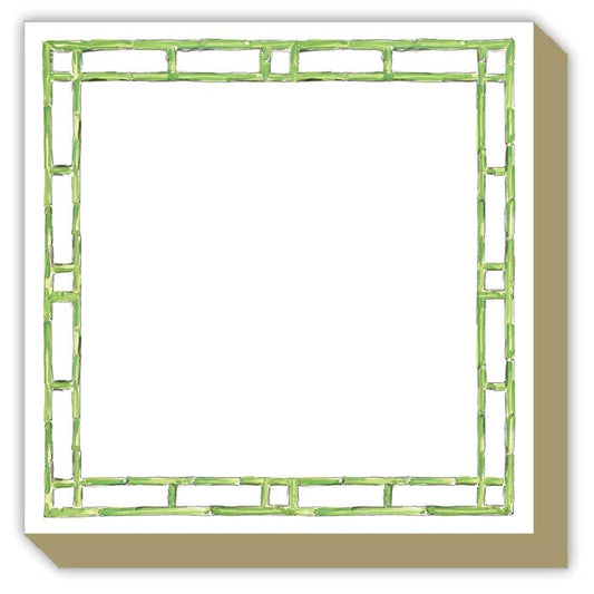 Handpainted Lime Cane Border Luxe Notepad