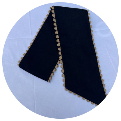 Custom Linen Sashes with Trim 
