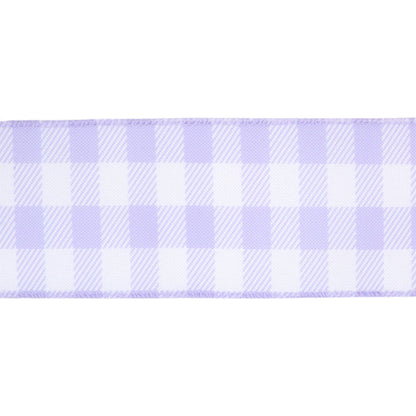 2 1/2" Wired Ribbon | White/Spring Gingham | 10 Yard Roll |