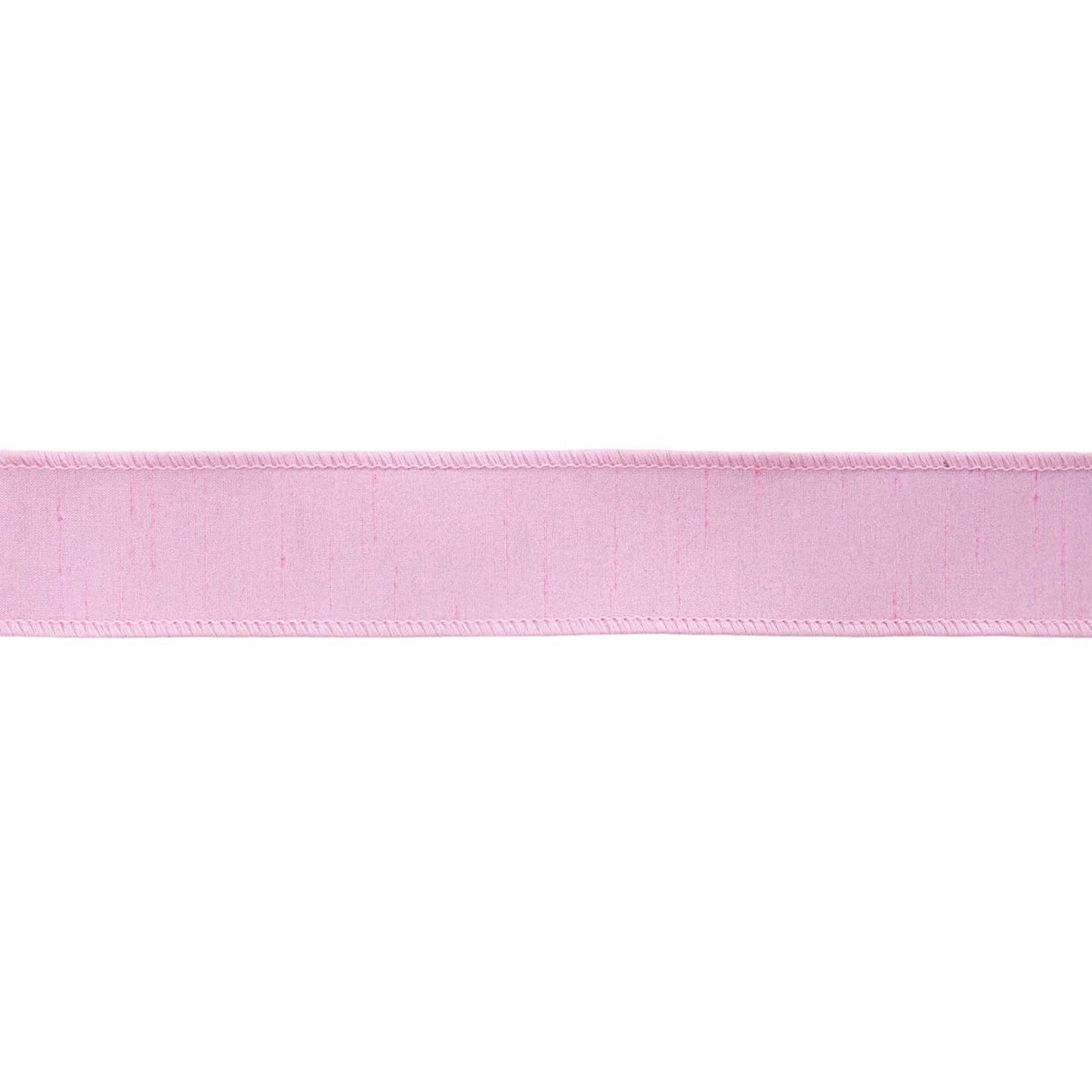 1 1/2" Wired Double-fused Dupioni Ribbon | Red/Lt Pink | 10 Yard Roll