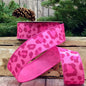 1.5" x 10yds Satin Leopard, Hot Pink