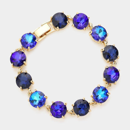 American USA Round Stone Link Evening Bracelet