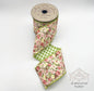 Poplin Floral Green Check Back 4"x10yds