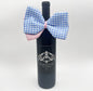 Blue Checkered and Pink Bottle Bow